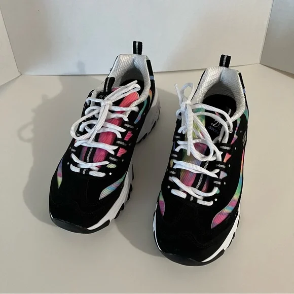 Skechers D'Lites Multicolor Sneakers women’s size 7.5 memory foam - Picture 5 of 6